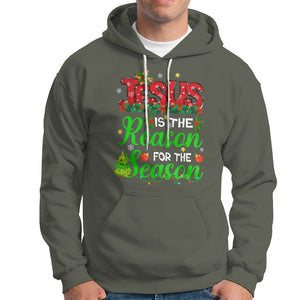 Christmas Hoodie Jesus Is The Reason For The Season TS09 Military Green Printyourwear