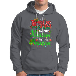 Christmas Hoodie Jesus Is The Reason For The Season TS09 Charcoal Printyourwear