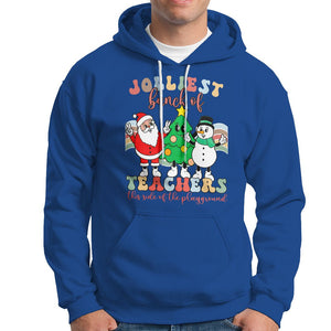 Christmas Hoodie Jolliest Bunch Of Teachers This Side Of The Playground TS09 Royal Blue Printyourwear