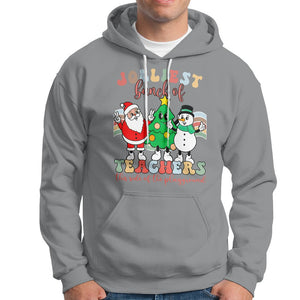 Christmas Hoodie Jolliest Bunch Of Teachers This Side Of The Playground TS09 Sport Gray Printyourwear