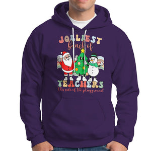 Christmas Hoodie Jolliest Bunch Of Teachers This Side Of The Playground TS09 Purple Printyourwear