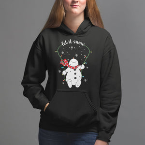 Christmas Hoodie Let It Snow Cute Snowman Xmas TS09 Black Printyourwear