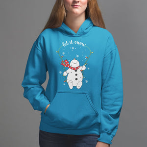 Christmas Hoodie Let It Snow Cute Snowman Xmas TS09 Sapphire Printyourwear