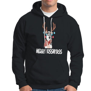 Christmas Hoodie Merry Kissmyasss Husky Reindeer Dog Lover TS09 Black Printyourwear