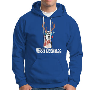 Christmas Hoodie Merry Kissmyasss Husky Reindeer Dog Lover TS09 Royal Blue Printyourwear