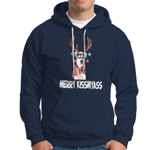 Christmas Hoodie Merry Kissmyasss Husky Reindeer Dog Lover TS09 Navy Printyourwear