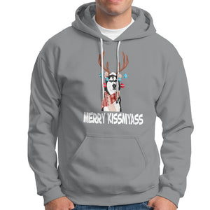 Christmas Hoodie Merry Kissmyasss Husky Reindeer Dog Lover TS09 Sport Gray Printyourwear