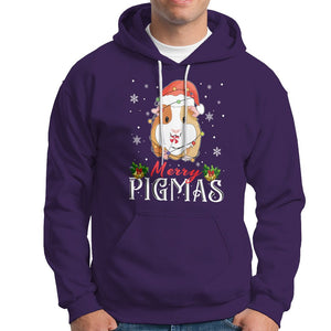 Christmas Hoodie Merry Pigmas Cute Guinea Pig Santa Hat TS09 Purple Printyourwear