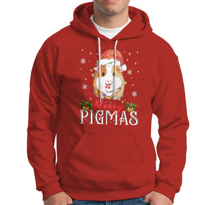 Christmas Hoodie Merry Pigmas Cute Guinea Pig Santa Hat TS09 Red Printyourwear