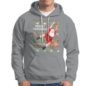 Christmas Hoodie Merry Swishmas Santa Baseketball Player TS09 Sport Gray Printyourwear