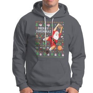 Christmas Hoodie Merry Swishmas Santa Baseketball Player TS09 Charcoal Printyourwear