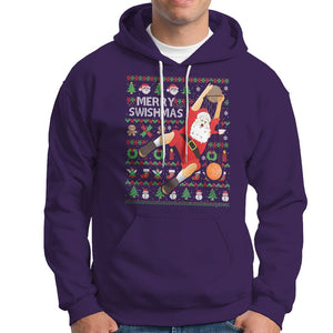 Christmas Hoodie Merry Swishmas Santa Baseketball Player TS09 Purple Printyourwear