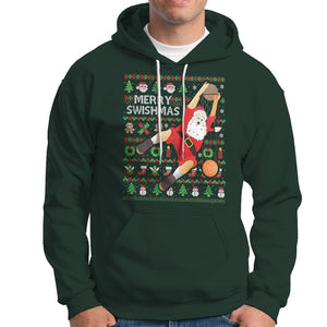 Christmas Hoodie Merry Swishmas Santa Baseketball Player TS09 Dark Forest Green Printyourwear