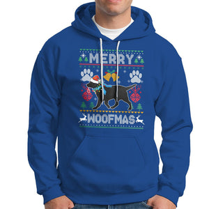 Christmas Hoodie Merry Woofmas Black Lab Dog Lover TS09 Royal Blue Printyourwear