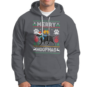 Christmas Hoodie Merry Woofmas Black Lab Dog Lover TS09 Charcoal Printyourwear