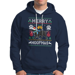 Christmas Hoodie Merry Woofmas Black Lab Dog Lover TS09 Navy Printyourwear