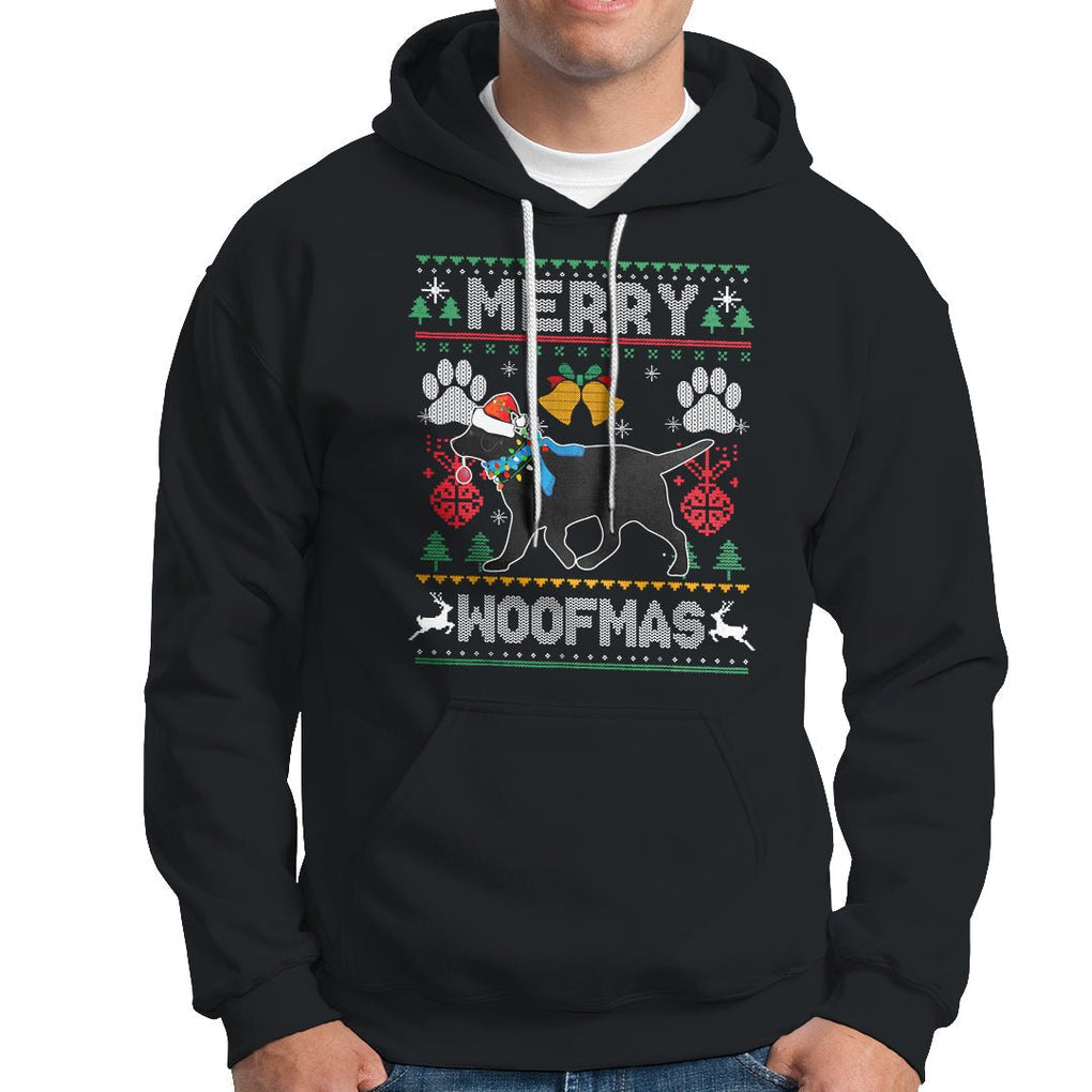 Christmas Hoodie Merry Woofmas Black Lab Dog Lover TS09 Black Printyourwear