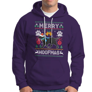 Christmas Hoodie Merry Woofmas Black Lab Dog Lover TS09 Purple Printyourwear