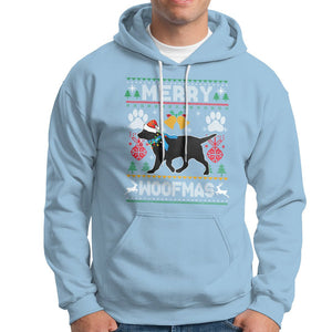 Christmas Hoodie Merry Woofmas Black Lab Dog Lover TS09 Light Blue Printyourwear