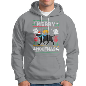 Christmas Hoodie Merry Woofmas Black Lab Dog Lover TS09 Sport Gray Printyourwear