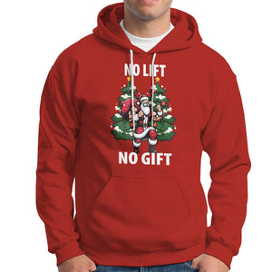 Christmas Hoodie No Lift No Gift Santa Bodybuilding Gymer TS09 Red Printyourwear