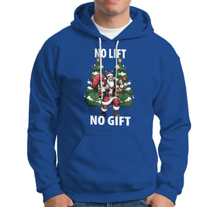 Christmas Hoodie No Lift No Gift Santa Bodybuilding Gymer TS09 Royal Blue Printyourwear