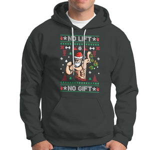 Christmas Hoodie No Lift No Gift Santa Gym Coach TS09 Printyourwear