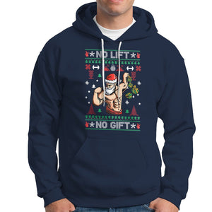 Christmas Hoodie No Lift No Gift Santa Gym Coach TS09 Printyourwear