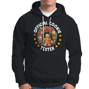 Christmas Hoodie Official Cookie Tester Baking Gingerbread Men TS09 Black Printyourwear