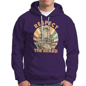 Christmas Hoodie Respect The Beard Cool Santa TS09 Purple Printyourwear