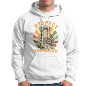 Christmas Hoodie Respect The Beard Cool Santa TS09 White Printyourwear