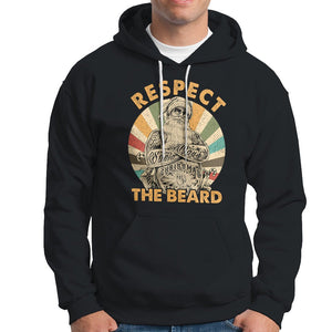 Christmas Hoodie Respect The Beard Cool Santa TS09 Black Printyourwear