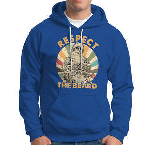 Christmas Hoodie Respect The Beard Cool Santa TS09 Royal Blue Printyourwear