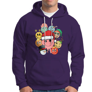 Christmas Hoodie Retro Groovy Xmas Tree Eye Face Reindeer Snowman Efl TS09 Purple Printyourwear