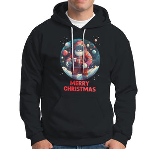 Christmas Hoodie Santa Astronaut Xmas Space Colorful Planet TS09 Black Printyourwear