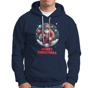 Christmas Hoodie Santa Astronaut Xmas Space Colorful Planet TS09 Navy Printyourwear