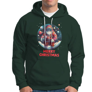 Christmas Hoodie Santa Astronaut Xmas Space Colorful Planet TS09 Dark Forest Green Printyourwear