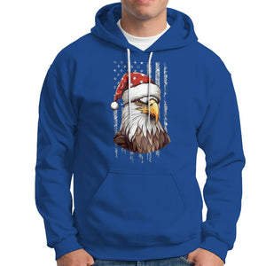 Christmas Hoodie Santa Bald Eagle USA Flag Patriotic Xmas TS09 Royal Blue Printyourwear