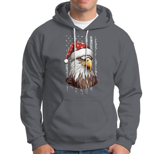 Christmas Hoodie Santa Bald Eagle USA Flag Patriotic Xmas TS09 Charcoal Printyourwear