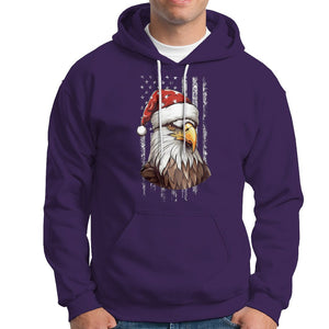 Christmas Hoodie Santa Bald Eagle USA Flag Patriotic Xmas TS09 Purple Printyourwear