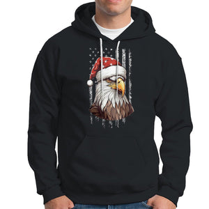 Christmas Hoodie Santa Bald Eagle USA Flag Patriotic Xmas TS09 Black Printyourwear