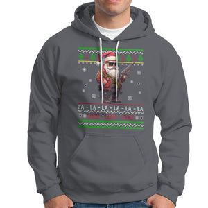 Christmas Hoodie Santa Claus Gun Click Click Sing Fa La La La TS09 Charcoal Printyourwear