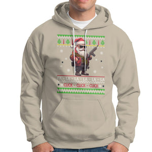 Christmas Hoodie Santa Claus Gun Click Click Sing Fa La La La TS09 Sand Printyourwear