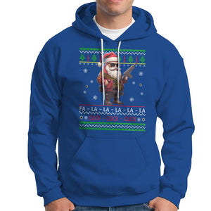 Christmas Hoodie Santa Claus Gun Click Click Sing Fa La La La TS09 Royal Blue Printyourwear