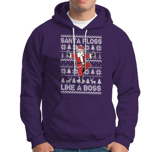 Christmas Hoodie Santa Floss Like A Boss Funny Dancing TS09 Purple Printyourwear