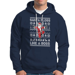 Christmas Hoodie Santa Floss Like A Boss Funny Dancing TS09 Navy Printyourwear