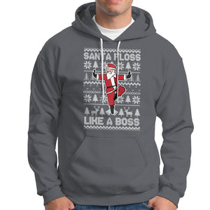 Christmas Hoodie Santa Floss Like A Boss Funny Dancing TS09 Charcoal Printyourwear