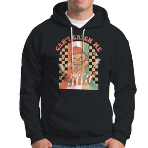 Christmas Hoodie Skateboarding Gingerbread Boy Can't Catch Me TS09 Black Printyourwear