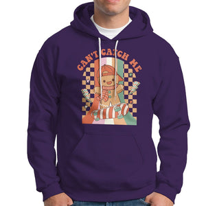 Christmas Hoodie Skateboarding Gingerbread Boy Can't Catch Me TS09 Purple Printyourwear