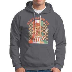 Christmas Hoodie Skateboarding Gingerbread Boy Can't Catch Me TS09 Charcoal Printyourwear